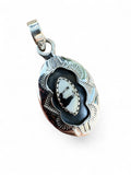 White Buffalo Shadow Box Solid 925 Sterling Silver Pendant