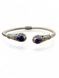 Iolite Solid 925 Sterling Silver Bangle Bracelet