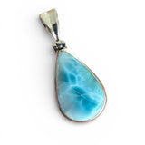 Caribbean Larimar Solid 925 Sterling Silver Pendant