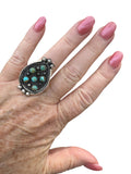Kingman Turquoise Solid 925 Sterling Silver Ring ADJ