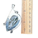 Ocean Jasper & Garnet Solid 925 Sterling Silver Pendant