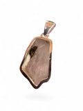 Rough Green Tourmaline in Quartz Solid 925 Sterling Silver Pendant