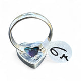 HEART Kingman Purple Dahlia Solid 925 Sterling Silver Ring 6.5