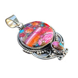 Pink Dahlia Solid 925 Sterling Silver Pendant