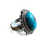 Pilot Mountain Turquoise with Pyrite Solid 925 Sterling Silver Ring 8