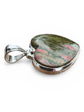 Unakite Heart Solid 925 Sterling Silver Pendant