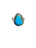 Kingman Turquoise Solid 925 Sterling Silver Ring 7.5