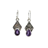 African Amethyst Solid 925 Sterling Silver Earrings