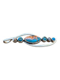 Kingman Turquoise & Spiny Oyster Solid 925 Sterling Silver Pendant