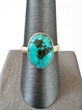 Tibetan Turquoise Solid 925 Sterling Silver Ring 9