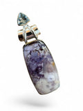 Tiffany Stone & Blue Topaz Solid 925 Sterling Silver Pendant