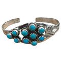 Kingman Turquoise Solid 925 Sterling Silver Cuff Bracelet