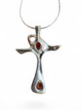Baltic Amber Solid 925 Sterling Silver Cross Pendant with chain