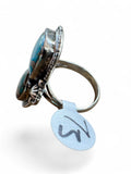 Blue Sea Sediment Jasper Solid 925 Sterling Silver Ring 7.5