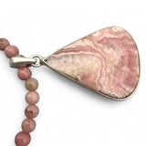 Rhodochrosite Solid 925 Sterling Silver Pendant Necklace