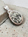 Hematite in Quartz Solid 925 Sterling Silver Pendant