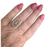 Gold Rutilated Quartz Solid 925 Sterling Silver Ring 7