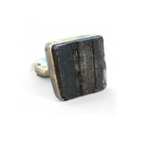 Raw Black Tourmaline Solid 925 Sterling Silver Ring 6