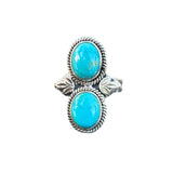 Tibetan Turquoise Solid 925 Sterling Silver Ring – Size 9