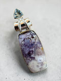 Tiffany Stone & Blue Topaz Solid 925 Sterling Silver Pendant