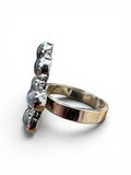 Flower Rainbow Moonstone Solid 925 Sterling Silver Ring ADJ