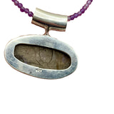 Russian Charoite & Amethyst Solid 925 Sterling Silver Pendant Necklace