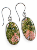 Unakite Solid 925 Sterling Silver Earrings