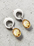 Citrine Solid 925 Sterling Silver Earrings