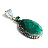 Emerald Solid 925 Sterling Silver Pendant