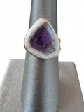 RARE Trapiche Amethyst Solid 925 Sterling Silver Ring 9.5