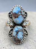 Golden Hills Turquoise Solid 925 Sterling Silver Ring 7