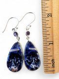 Sodalite & Amethyst Solid 925 Sterling Silver Earrings