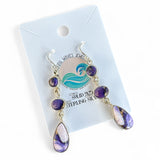Kingman Violet Dahlia Solid 925 Sterling Silver Earrings