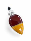 Mookaite Jasper & Onyx Solid 925 Sterling Silver Pendant