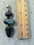Labradorite Silver Overlay Pendant