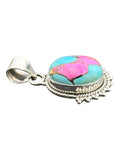 Kingman Cotton Candy Turquoise Solid 925 Sterling Silver Pendant