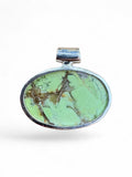 Variscite & Lapis Solid 925 Sterling Silver Pendant