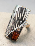 Baltic Amber Solid 925 Sterling Silver Ring 8