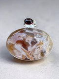 Stick Agate & Garnet Solid 925 Sterling Silver Pendant