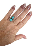 Kingman Turquoise Solid 925 Sterling Silver Ring 10