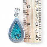 Chrysocolla Solid 925 Sterling Silver Pendant
