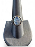 Rainbow Moonstone Solid 925 Sterling Silver Ring 9