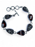 Fordite Detroit Agate Solid 925 Sterling Silver Bracelet
