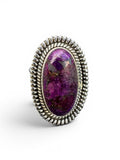Kingman Purple Mojave Turquoise Solid 925 Sterling Silver Ring 10