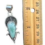 Caribbean Larimar Solid 925 Sterling Silver Pendant