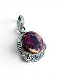 Kingman Red Rose Dahlia Solid 925 Sterling Silver Pendant