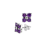 Amethyst Solid 925 Sterling Silver Stud Earrings