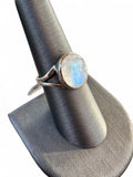 Rainbow Moonstone Solid 925 Sterling Silver Ring 8