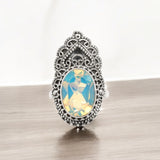 Fire Opalite Solid 925 Sterling Silver Ring 6
