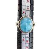 Caribbean Larimar Solid 925 Sterling Silver Ring 5